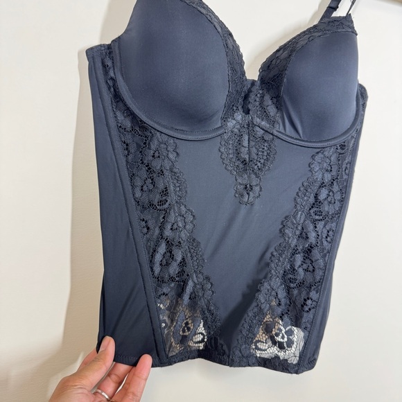 La SENZA Cowgirl Bustier Black Lace Festival Boho Top Size Medium - Picture 13 of 14